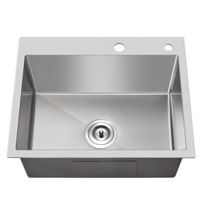 Drop in Kitchen Sink, SUS304 Stainless Steel Single Bowl Sink 20"*16"*9" (Brushed)